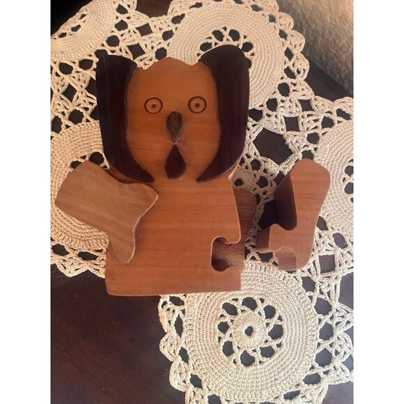 Vintage Wooden Trinket Puzzle Box - Picture 2 of 7